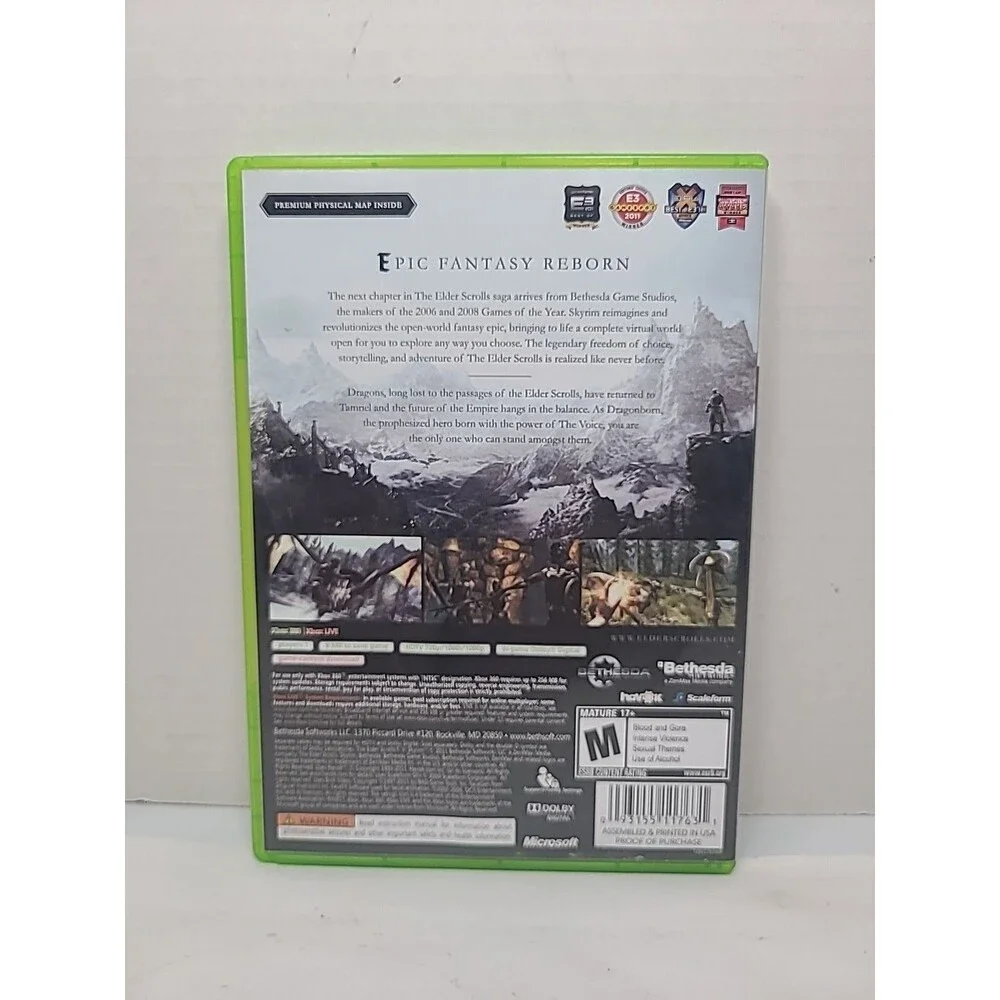Elder Scrolls V Skyrim - Microsoft Xbox 360 with Manual CIB